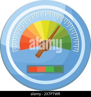 Vector illustration of a full color performance gauge Stock Vector
