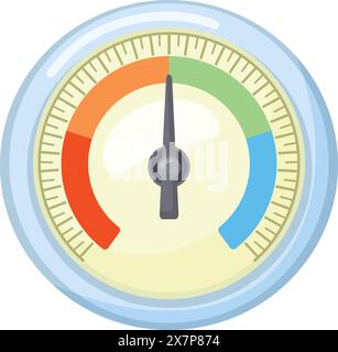Colorful simplistic pressure gauge illustration Stock Vector