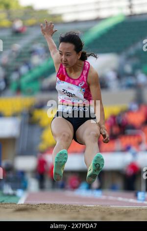 Kobe, Japan. 21st May, 2024. Chen Zimo of China competes during Women's Long Jump T38 Final at the Para Athletics World Championships held in Kobe, Japan, May 21, 2024. Credit: Zhang Xiaoyu/Xinhua/Alamy Live News Stock Photo