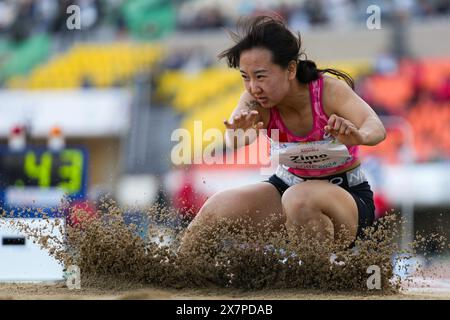 Kobe, Japan. 21st May, 2024. Chen Zimo of China competes during Women's Long Jump T38 Final at the Para Athletics World Championships held in Kobe, Japan, May 21, 2024. Credit: Zhang Xiaoyu/Xinhua/Alamy Live News Stock Photo