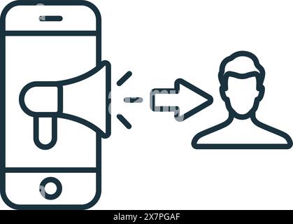 Mobile Ad Targeting icon. Monochrome simple Mobile Marketing And Advertising icon for templates, web design and infographics Stock Vector