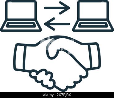 Remote Collaboration icon. Monochrome simple Remote Work icon for templates, web design and infographics Stock Vector