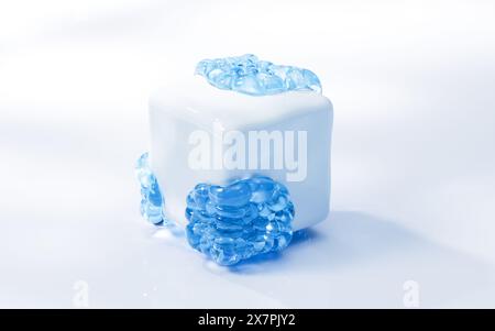 Abstract cartoon style cube, 3d rendering. 3D illustration. Stock Photo