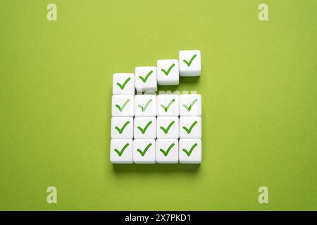 Complete tasks correctly. Get a high score. Do all the work. Fulfill all conditions. Legal and transparent business. Project management or goal-settin Stock Photo