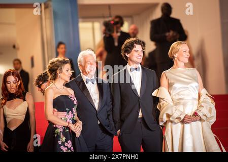 Cannes, France. 17th May, 2024. (L-R) Richard Gere, Allejandra Silva, Homer James Jigme Gere and Uma Thurman attend the 'Oh, Canada' Red Carpet at the 77th annual Cannes Film Festival at Palais des Festivals. (Photo by Loredana Sangiuliano/SOPA Images/Sipa USA) Credit: Sipa USA/Alamy Live News Stock Photo