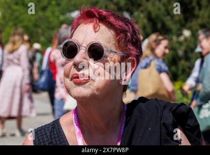 Comedian, Jo Brand, at the RHS Chelsea Flower Show. She started as a nurse but then turned to stand up and Observational comedy. Stock Photo