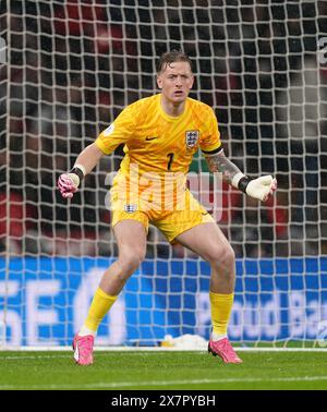 File photo dated 26-03-2024 of England goalkeeper Jordan Pickford. Southgate has named a 33-strong training squad that has to be cut to a maximum of 26 players by June 7. Issue date: Tuesday May 21, 2024. Stock Photo