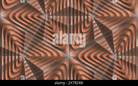 Abstract 3D geometric seamless wallpaper pattern inspired by the GeoModule and Flowers of Life Fragment. Stock Photo