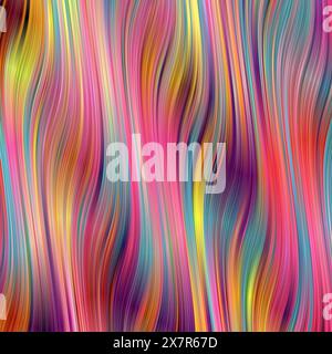 This abstract image showcases a vibrant combination of wavy lines in a spectrum of colors, creating a dynamic and fluid visual texture that's perfect Stock Photo