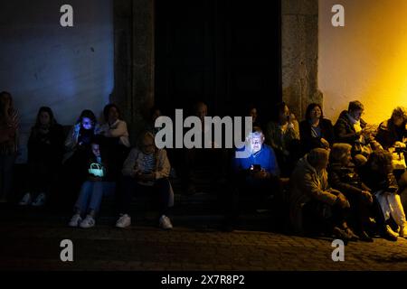 Braga, Portugal - 07 April 2023 : People attending the Lord's Burial Procession Stock Photo