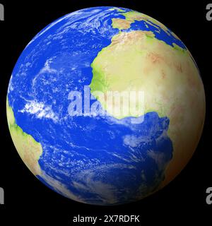 View of the earth from space showing Sierra Leone in the center of the image. Stock Photo