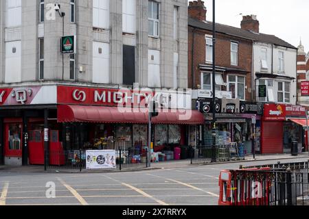 Shops in Stratford Road, Sparkhill, Birmingham, UK Stock Photo