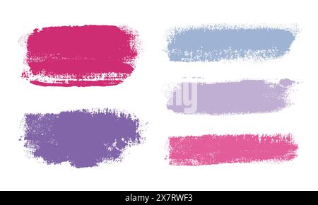 Brush strokes vector. Purple, red and pink backgrounds. Lipstick or nail polish Stock Vector