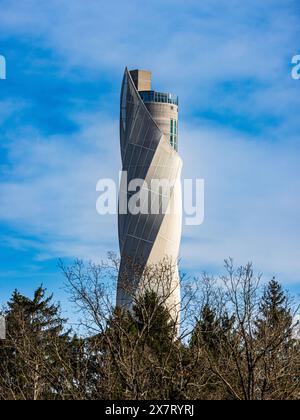 Rottweil, Germany, 2nd Mar 2024:The 246 meter high lift test tower was built by Thyssenkrupp between 2014 and 2017. (Photo by Andreas Haas/dieBildmanu Stock Photo