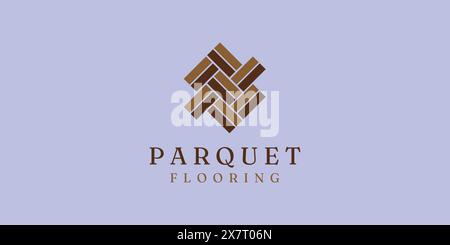 Parquet wood floor logo, minimalist hardwood texture design, for home floor design Stock Vector