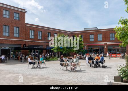 Peach Place, new development in Wokingham town centre with key worker apartments housing homes and restaurants, Berkshire, England, UK Stock Photo