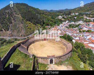 Almonaster bullring, Almonaster la Real, Huelva, Andalusia, Spain Stock Photo