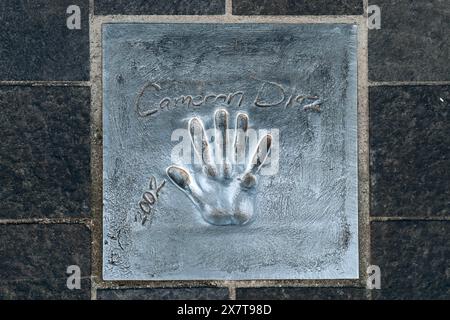 Cannes, France - 30.01.2023 : Famous celebrity handprints in Cannes near the Palais des Festivals - Cameron Diaz Stock Photo