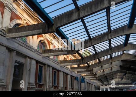 Construction, restoration and redevelopment work around the historical Smithfields meat market in London,England,UK Stock Photo