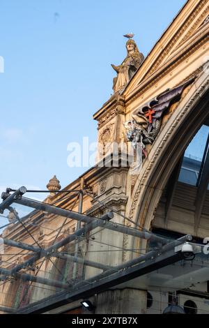 Construction, restoration and redevelopment work around the historical Smithfields meat market in London,England,UK Stock Photo