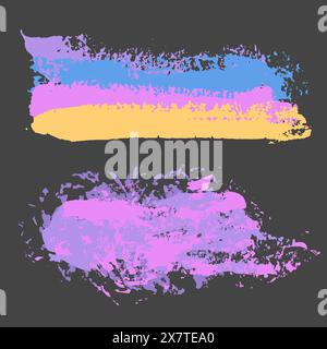 Brush strokes vector. Colorful backgrounds. Grunge design elements Stock Vector