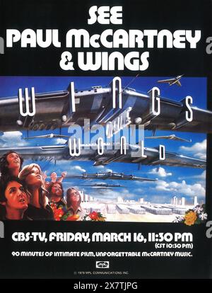 1979 Wings Over The World Paul McCartney & Wings documentary promo Stock Photo