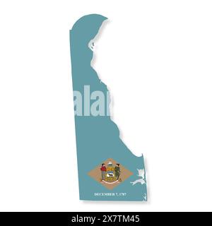 Delaware State Flag Map Illustration Stock Photo