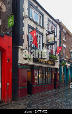 England, Liverpool - December 31, 2023: The Beatles used to meet with Allan Williams and Bob Wooler in the back room of the White Star. Stock Photo