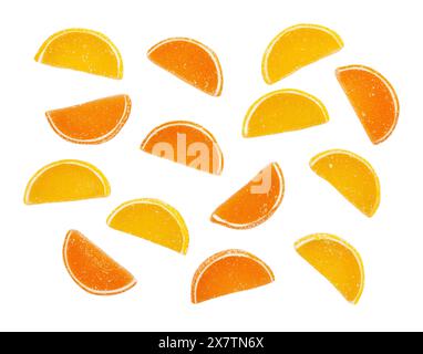 citrus candy path isolated on white Stock Photo