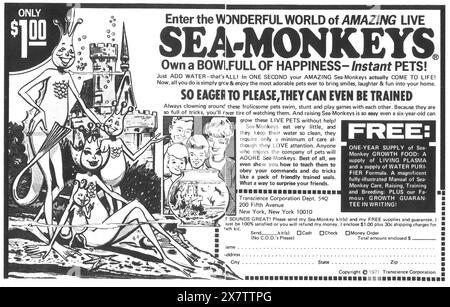 1972 Sea-Monkeys ad - Instant pets - Only $1.00 Stock Photo