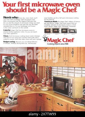 1974 Magic Chef Kitchen Microwave Oven Ad Stock Photo