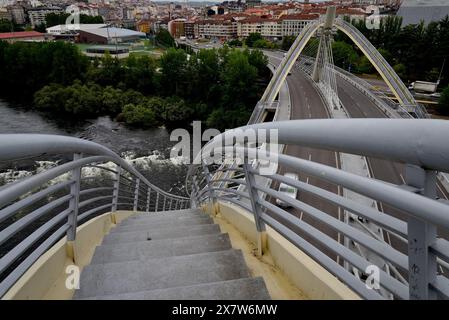 Milenio bridge over Miño river in Ourense, Spain Stock Photo
