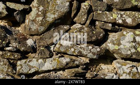 Detail of an old stone wall in Germany. Stock Photo