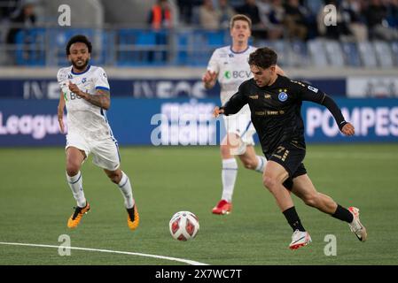 Lausanne, Switzerland. 21 May, 2024:  Filipe De Carvalho (midfielder) of Grasshopper Club Zürich #77 attacks during  FC Lausanne Sport vs Grasshopper Club Zürich at  Tuiliere Stadium in Lausanne. Credit: Patrick Dancel/Alamy Live News Stock Photo