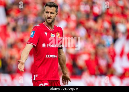 Lodz, Poland. 19th May, 2024. Marek Hanousek of Widzew seen in action during the Polish PKO Ekstraklasa League match between Widzew Lodz and Lech Poznan at Widzew Lodz Municipal Stadium. Final score; Widzew Lodz 1:1 Lech Poznan. (Photo by Mikolaj Barbanell/SOPA Images/Sipa USA) Credit: Sipa USA/Alamy Live News Stock Photo