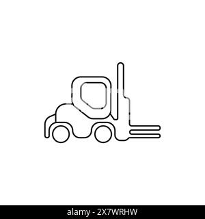 Loader black logo. Cargo moving icon. Outline loader vector. Cargo lift ...
