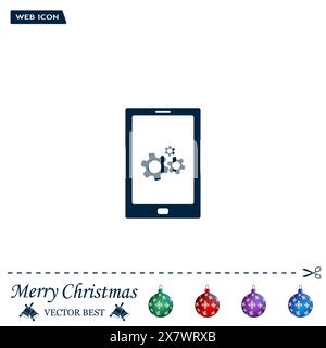 setting parameters, mobile smartphone icon, vector illustration. Flat design style Stock Vector