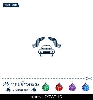 Car Insurance web icon. vector design Stock Vector