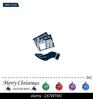 Hands holding newspaper. Vector flat icon of news. Stock Vector