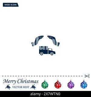 Car Insurance web icon. vector design Stock Vector