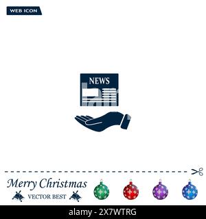 Hands holding newspaper. Vector flat icon of news. Stock Vector