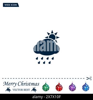 rain cloud sun icon Stock Vector