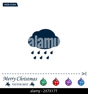 cloud with rain weather vector icon Stock Vector