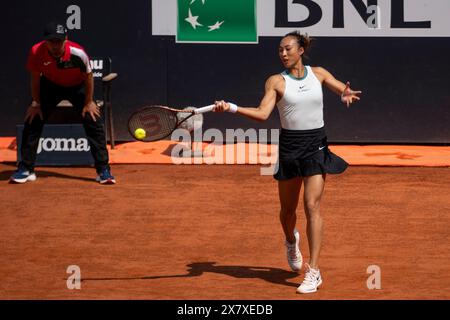 Rome, Italy. 13th May, 2024. Qinwen Zheng of China in action against Naomi Osaka of Japan in the fourth round on Day Eight of the Internazionali BNL D'Italia 2024 at Foro Italico in Rome, Italy. Qinwen Zheng won against Naomi Osaka 6 6 - 2 4 (Photo by Stefano Costantino/SOPA Images/Sipa USA) Credit: Sipa USA/Alamy Live News Stock Photo