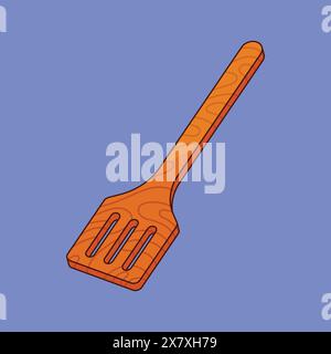 Wooden Spatula Vector Icon. wooden cooking spatula spoon icon illustration. cooking kitchen spoon vector Stock Vector
