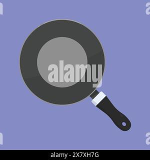 Frying Pan Vector icon. frying cooking pan illustration icon. cartoon cooking pan Stock Vector