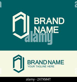 Creative letter AJ or JA monogram  simple logo design. Stock Vector
