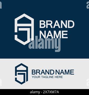 Creative letter AJ or JA monogram  simple logo design. Stock Vector