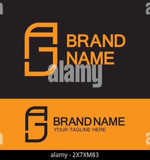 Creative letter AJ or JA monogram  simple logo design. Stock Vector