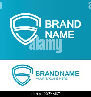 CS Logo or SC Logo. Creative letter CS or SC monogram logo shield  shape. Stock Vector